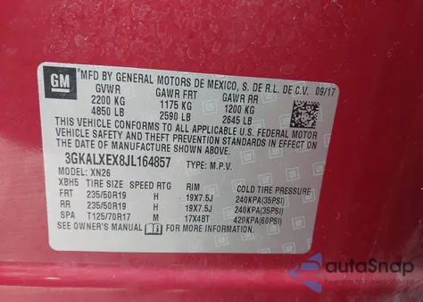 2018 GMC Terrain Denali z USA, uszkodzony, nr VIN 3GKALXEX8JL164857